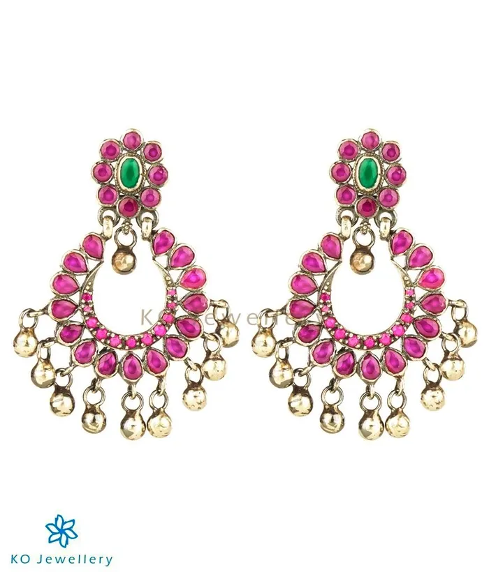 Earrings The Padmavat Silver Chand Bali EarringsOxidised Silversmith