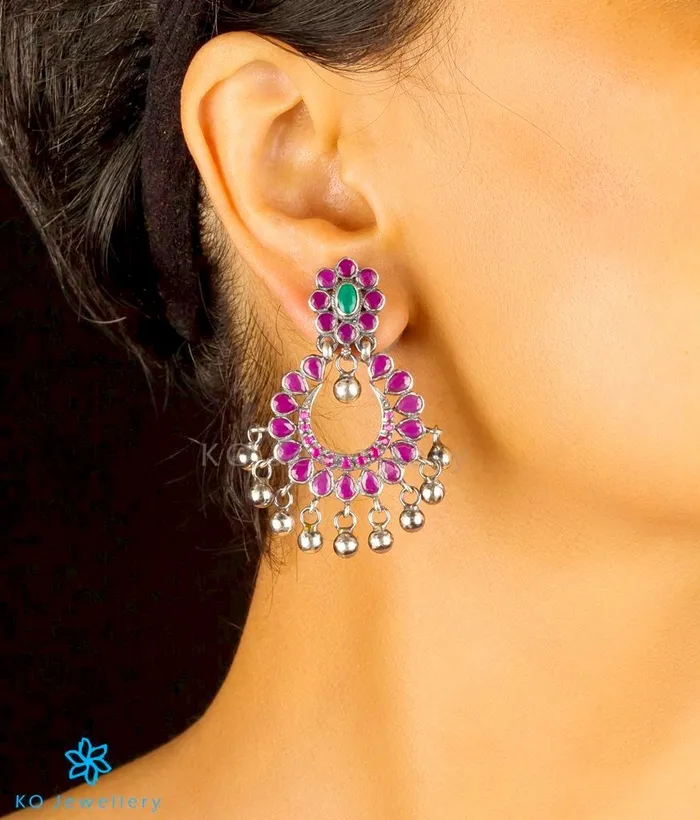Earrings The Padmavat Silver Chand Bali EarringsOxidised Silversmith