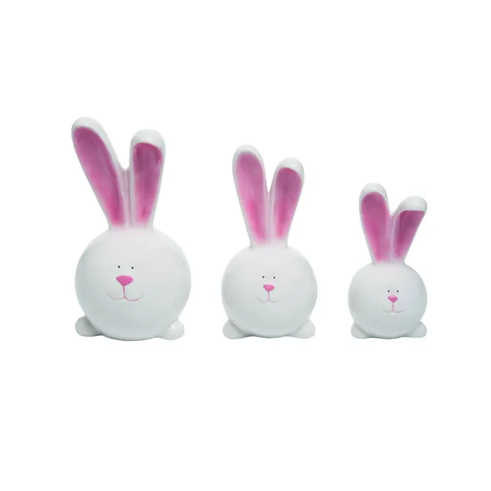 Earrings Transpac Transpac Ceramic Big Ear Bunny Set Of 3