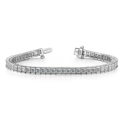 GB 1010 Ct Princess Cut Gorgeous Natural Earth Mined Diamonds Tennis Bracelet White Gold Bracelets GB 1010 Ct Princess Cut Gorgeous Natural Earth Mined Diamonds Tennis Bracelet White Gold Bracelets