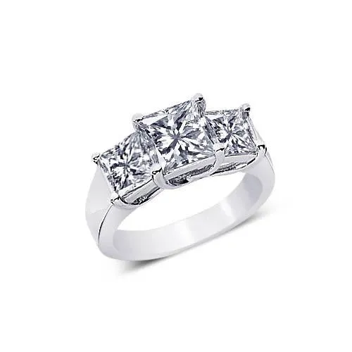 GB 251 Carat 3 Stone Princess Natural Earth Mined Diamonds Engagement Ring Women Jewelry Rings GB 251 Carat 3 Stone Princess Natural Earth Mined Diamonds Engagement Ring Women Jewelry Rings