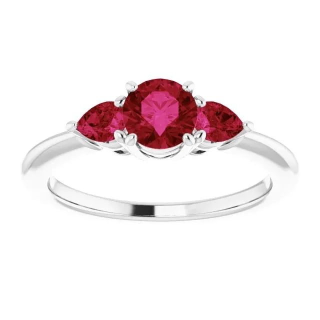 GB 3 Stone Ruby Ring 150 Carats Prong Setting Ladies Jewelry Rings GB 3 Stone Ruby Ring 150 Carats Prong Setting Ladies Jewelry Rings