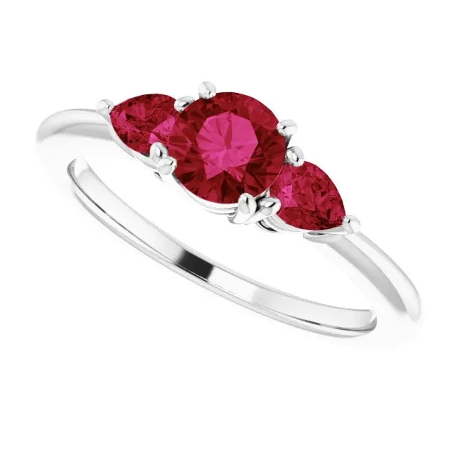 GB 3 Stone Ruby Ring 150 Carats Prong Setting Ladies Jewelry Rings GB 3 Stone Ruby Ring 150 Carats Prong Setting Ladies Jewelry Rings