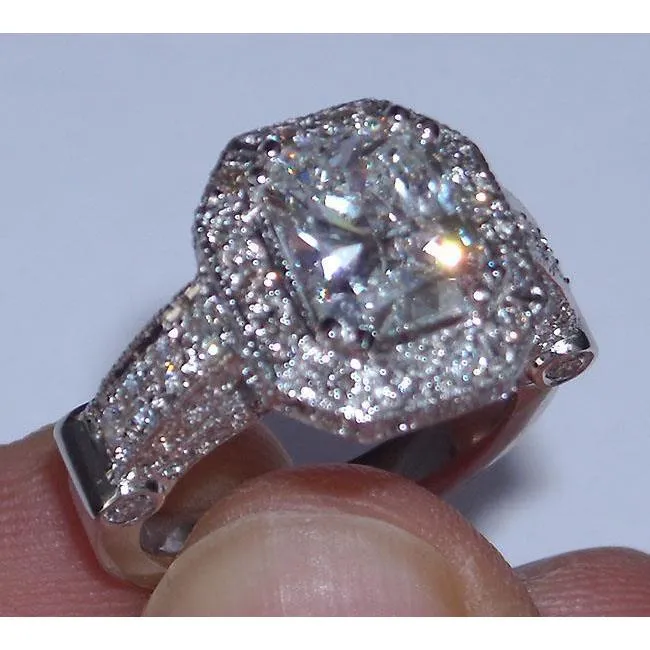 GB 851 Carat Natural Earth Mined Diamond Engagement Ring Band Set Radiant Cut Rings GB 851 Carat Natural Earth Mined Diamond Engagement Ring Band Set Radiant Cut Rings