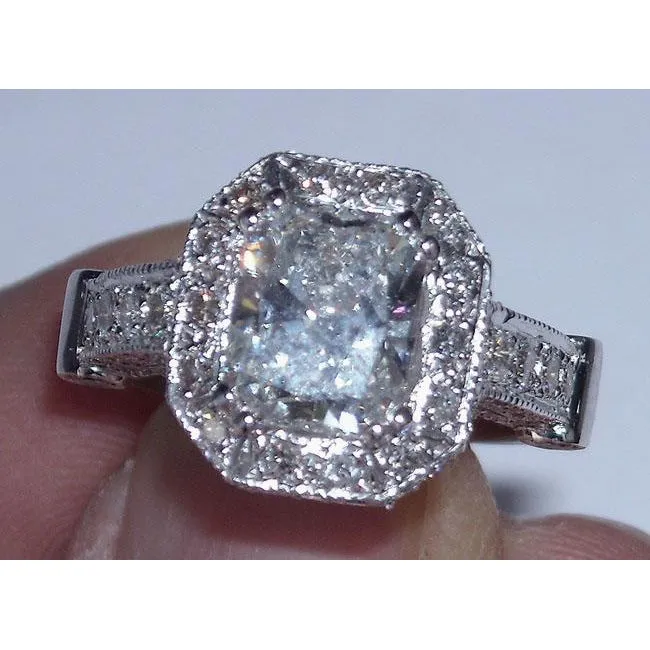 GB 851 Carat Natural Earth Mined Diamond Engagement Ring Band Set Radiant Cut Rings GB 851 Carat Natural Earth Mined Diamond Engagement Ring Band Set Radiant Cut Rings