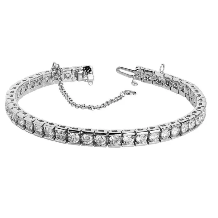 GB Bracelets 880 Ct Natural Earth Mined Diamond Tennis Bracelet Channel Set White Gold 14K GB Bracelets 880 Ct Natural Earth Mined Diamond Tennis Bracelet Channel Set White Gold 14K