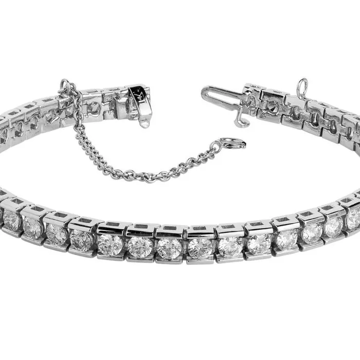 GB Bracelets 880 Ct Natural Earth Mined Diamond Tennis Bracelet Channel Set White Gold 14K GB Bracelets 880 Ct Natural Earth Mined Diamond Tennis Bracelet Channel Set White Gold 14K