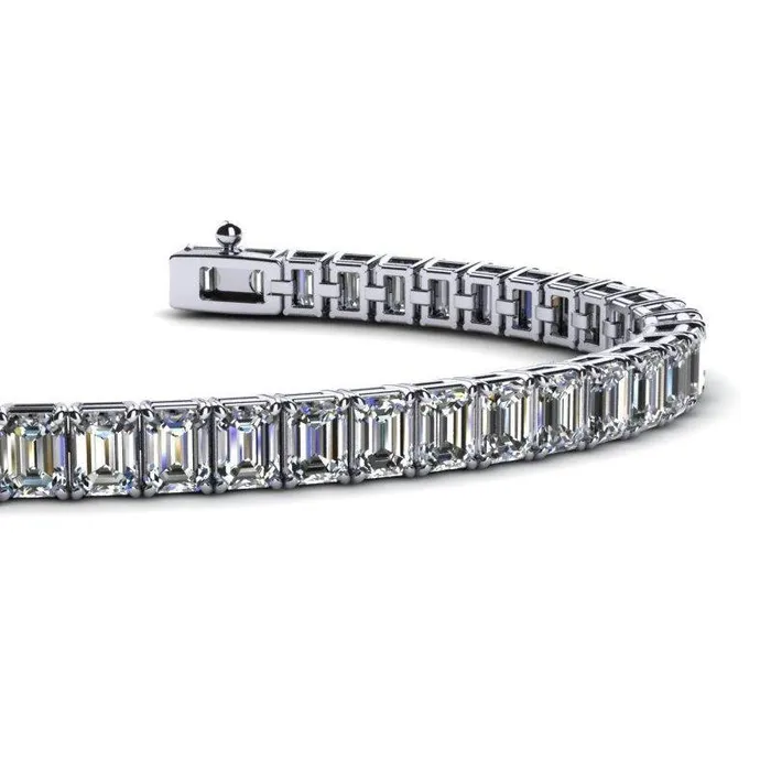 GB Bracelets Gorgeous Emerald Cut Real Natural Earth Mined Diamond Tennis Bracelet White Gold 14K 2385 Ct GB Bracelets Gorgeous Emerald Cut Real Natural Earth Mined Diamond Tennis Bracelet White Gold 14K 2385 Ct