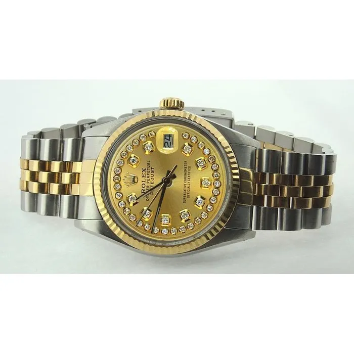 GB Date Just Rolex Oyester Datejust Champagne Diamond Dial Watch Watches GB Date Just Rolex Oyester Datejust Champagne Diamond Dial Watch Watches