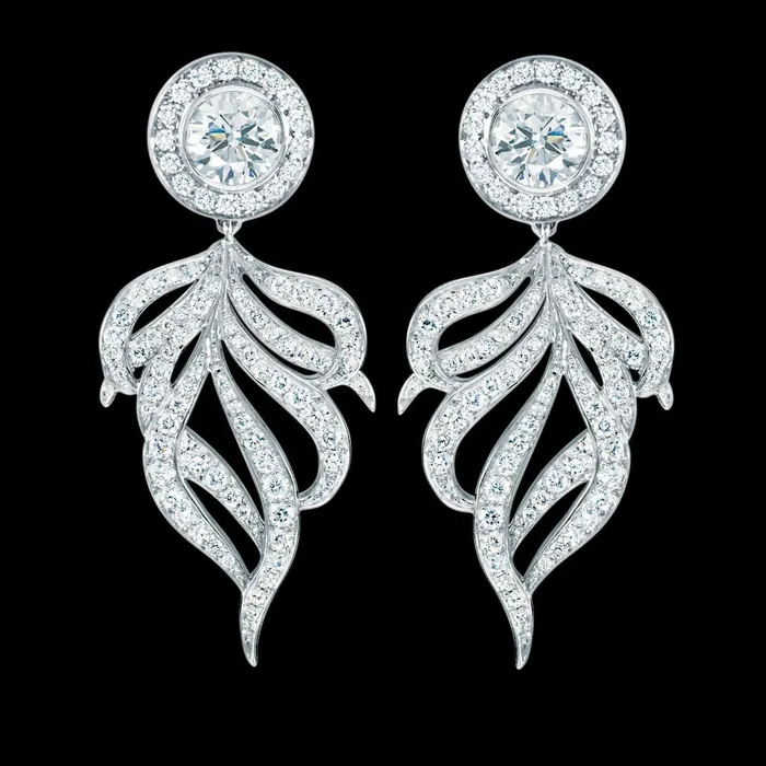 GB Earrings 3 Carat Natural Earth Mined Diamonds Hanging Earrings Gold White Chandelier
