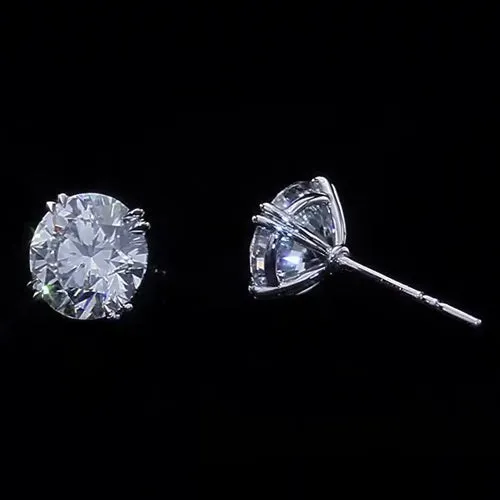 GB Earrings 3 Ct Solitaire Round Cut Natural Earth Mined Diamond Studs Earring White Gold Women GB Earrings 3 Ct Solitaire Round Cut Natural Earth Mined Diamond Studs Earring White Gold Women