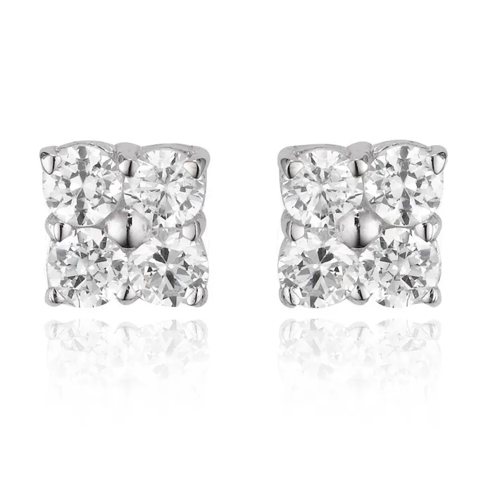 GB Earrings 4 Ct Round Cut Natural Earth Mined Diamond Lady Stud Earring 14K White Gold GB Earrings 4 Ct Round Cut Natural Earth Mined Diamond Lady Stud Earring 14K White Gold