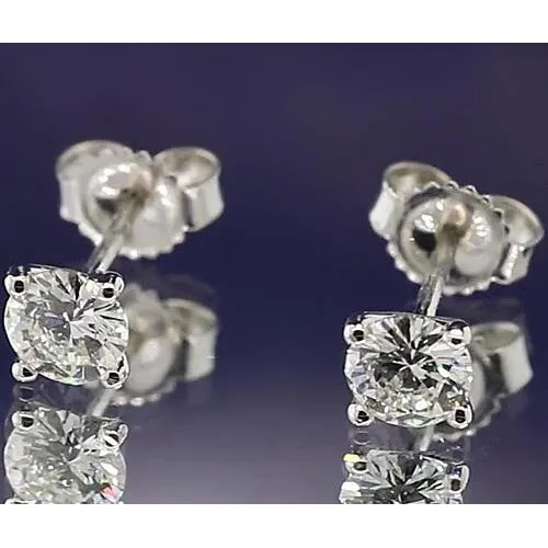 GB Earrings Four Prong Martini Style Round Natural Earth Mined Diamond Stud Earring 120 Carats GB Earrings Four Prong Martini Style Round Natural Earth Mined Diamond Stud Earring 120 Carats