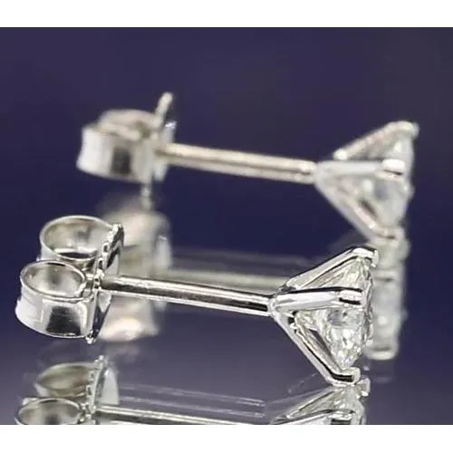GB Earrings Four Prong Martini Style Round Natural Earth Mined Diamond Stud Earring 120 Carats GB Earrings Four Prong Martini Style Round Natural Earth Mined Diamond Stud Earring 120 Carats