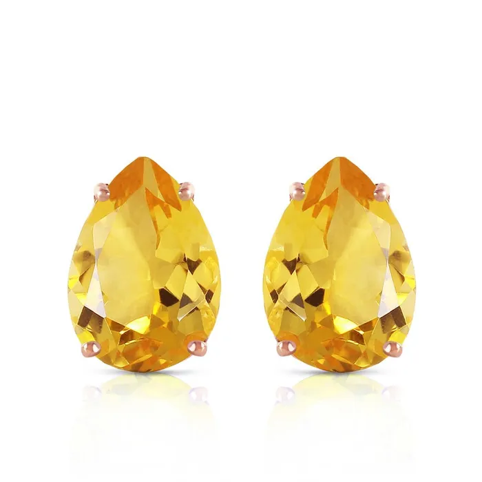 GB Earrings Madeira Citrine Pear Cut 41 Ct Stud Earrings Prong Set Yellow Gold 14K GB Earrings Madeira Citrine Pear Cut 41 Ct Stud Earrings Prong Set Yellow Gold 14K