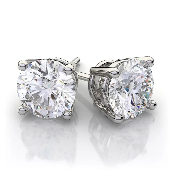 GB Natural Earth Mined Diamond Women Stud Earrings 4 Carats White Gold Earrings GB Natural Earth Mined Diamond Women Stud Earrings 4 Carats White Gold Earrings