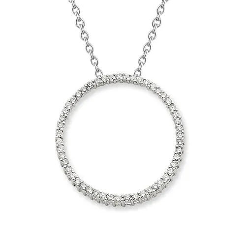 GB Necklaces Genuine Natural Earth Mined Diamond Circle Pendant 345 Carats 14K White Gold GB Necklaces Genuine Natural Earth Mined Diamond Circle Pendant 345 Carats 14K White Gold