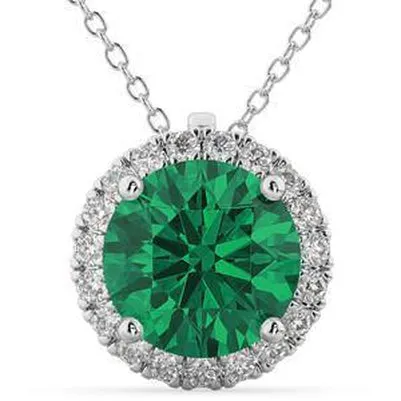 GB Necklaces Green Emerald With Natural Earth Mined Diamonds Pendant 17 Carats White Gold 14K GB Necklaces Green Emerald With Natural Earth Mined Diamonds Pendant 17 Carats White Gold 14K