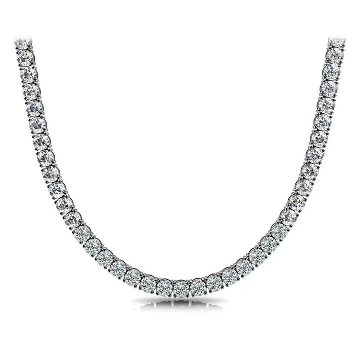 GB Necklaces White Gold 20 Carat Natural Earth Mined Diamond Tennis Necklace GB Necklaces White Gold 20 Carat Natural Earth Mined Diamond Tennis Necklace