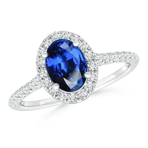 GB Rings 225 Carats Oval Blue Sapphire And Natural Earth Mined Diamond Wedding Ring White Gold 14K GB Rings 225 Carats Oval Blue Sapphire And Natural Earth Mined Diamond Wedding Ring White Gold 14K