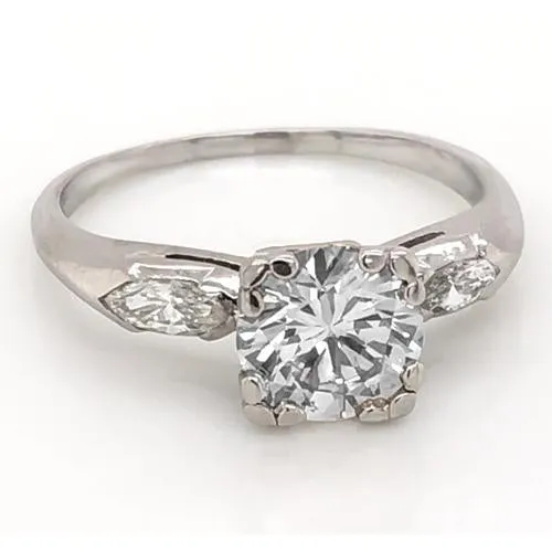 GB Rings 230 Carats Round Marquise Natural Earth Mined Diamond 3 Stone Ring White Gold 14K GB Rings 230 Carats Round Marquise Natural Earth Mined Diamond 3 Stone Ring White Gold 14K