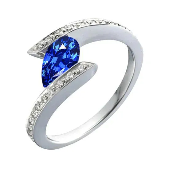 GB Rings 2 Ct Tension Like Sapphire Ring