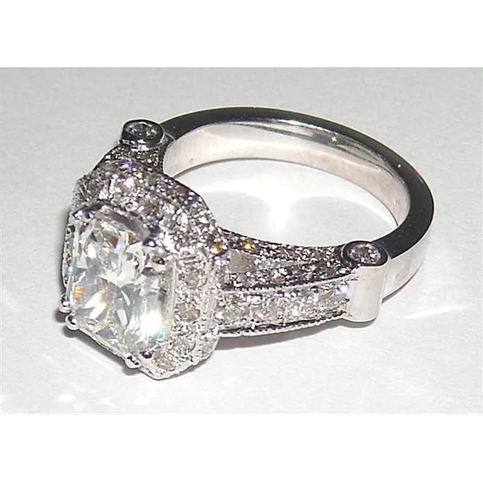 GB Rings 501 Carat Radiant Cut Jewelry Natural Earth Mined Diamond Beautiful Halo Engagement Ring