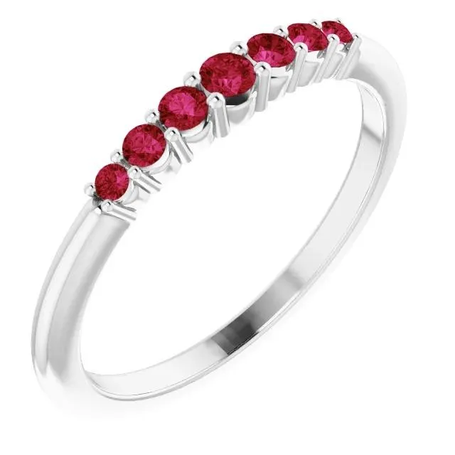 GB Rings Anniversary Band Burmese Rubies 1 Carat 14K White Gold Jewelry GB Rings Anniversary Band Burmese Rubies 1 Carat 14K White Gold Jewelry