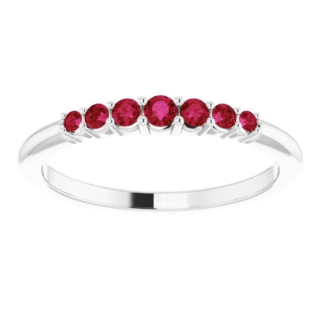 GB Rings Anniversary Band Burmese Rubies 1 Carat 14K White Gold Jewelry GB Rings Anniversary Band Burmese Rubies 1 Carat 14K White Gold Jewelry