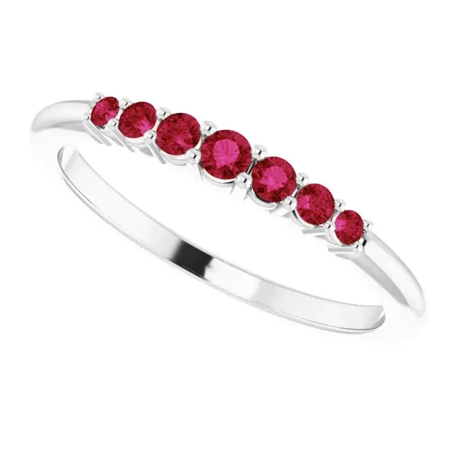 GB Rings Anniversary Band Burmese Rubies 1 Carat 14K White Gold Jewelry GB Rings Anniversary Band Burmese Rubies 1 Carat 14K White Gold Jewelry
