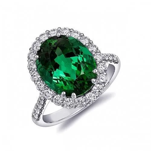 GB Rings Big Green Emerald With Natural Earth Mined Diamonds 425 Carats Engagement Ring 14K White Gold GB Rings Big Green Emerald With Natural Earth Mined Diamonds 425 Carats Engagement Ring 14K White Gold