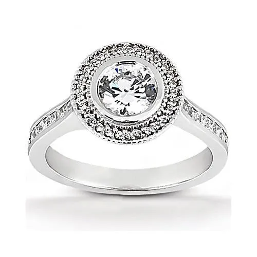 GB Rings Halo Natural Earth Mined Diamond Ring 222 Carats Women Engagement White Gold GB Rings Halo Natural Earth Mined Diamond Ring 222 Carats Women Engagement White Gold