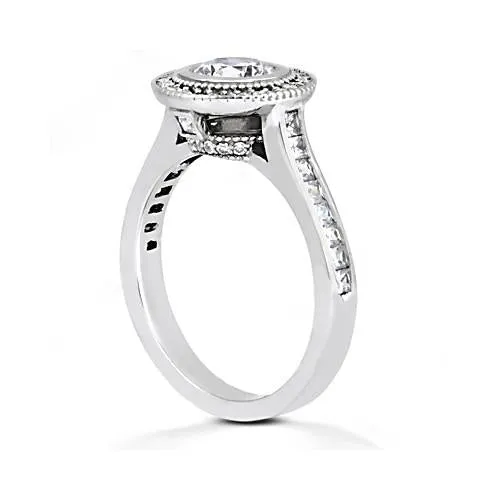 GB Rings Halo Natural Earth Mined Diamond Ring 222 Carats Women Engagement White Gold