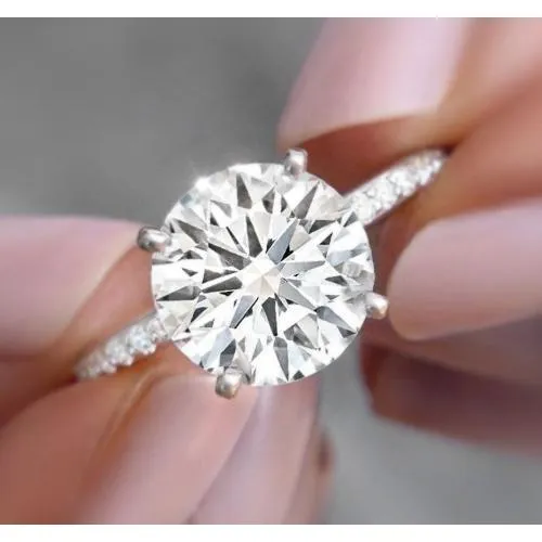 GB Rings Lab Grown Diamond Engagement Ring 79 Carats Round Diamonds White Gold 14K GB Rings Lab Grown Diamond Engagement Ring 79 Carats Round Diamonds White Gold 14K