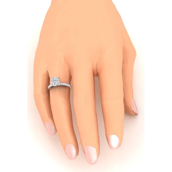 GB Rings Lab Grown Diamond Engagement Ring 79 Carats Round Diamonds White Gold 14K GB Rings Lab Grown Diamond Engagement Ring 79 Carats Round Diamonds White Gold 14K