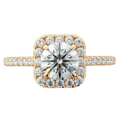 GB Rings Natural Earth Mined Diamond Engagement Ring Halo 225 Carats Yellow Gold Women Jewelry GB Rings Natural Earth Mined Diamond Engagement Ring Halo 225 Carats Yellow Gold Women Jewelry