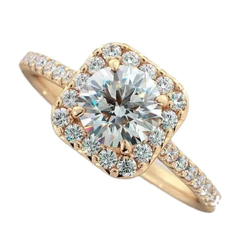 GB Rings Natural Earth Mined Diamond Engagement Ring Halo 225 Carats Yellow Gold Women Jewelry GB Rings Natural Earth Mined Diamond Engagement Ring Halo 225 Carats Yellow Gold Women Jewelry