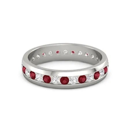 GB Rings Natural Earth Mined Diamond Round Ruby Eternity Band 250 Carats White Gold 14K GB Rings Natural Earth Mined Diamond Round Ruby Eternity Band 250 Carats White Gold 14K