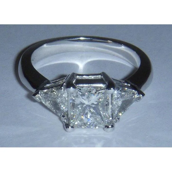 GB Rings Princess And Trilliant Cut 161 Carat Three Stone Natural Earth Mined Diamond Ring New GB Rings Princess And Trilliant Cut 161 Carat Three Stone Natural Earth Mined Diamond Ring New