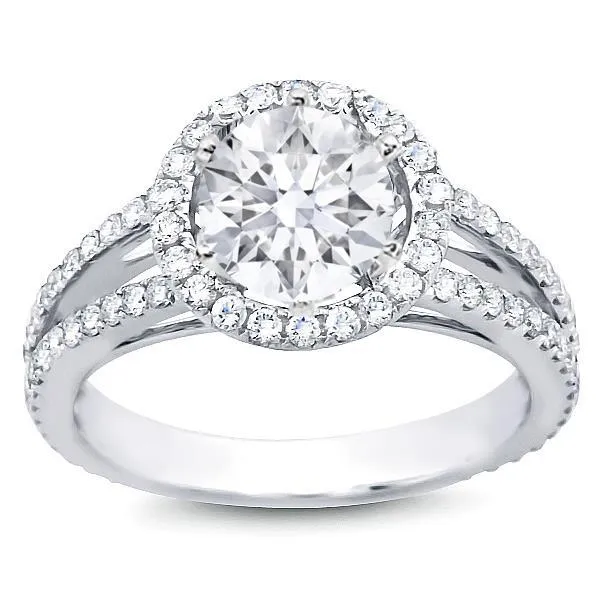 GB Rings Round 275 Carats Natural Earth Mined Diamond Halo Ring White Gold GB Rings Round 275 Carats Natural Earth Mined Diamond Halo Ring White Gold
