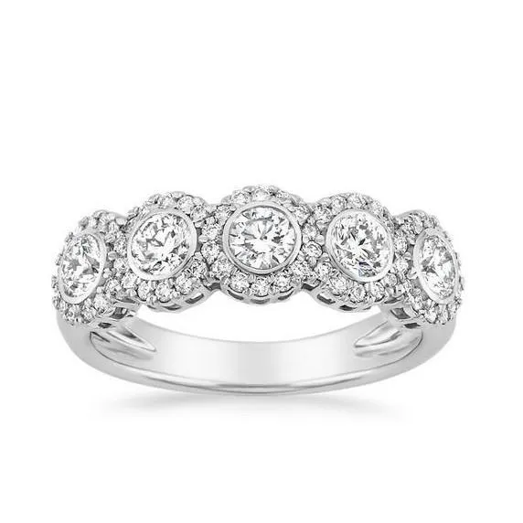 GB Rings Round Cut 310 Carats Natural Earth Mined Diamond Wedding Band 14K White Gold GB Rings Round Cut 310 Carats Natural Earth Mined Diamond Wedding Band 14K White Gold