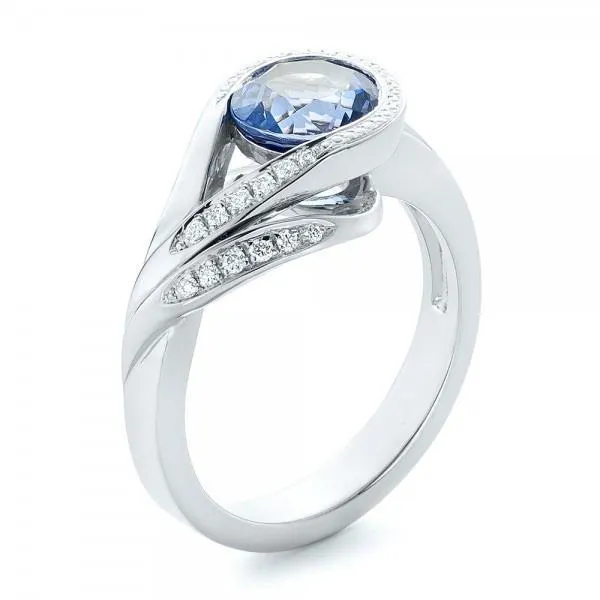 GB Rings Round Cut Blue Sapphire And Natural Earth Mined Diamonds 250 Ct Ring White Gold 14K GB Rings Round Cut Blue Sapphire And Natural Earth Mined Diamonds 250 Ct Ring White Gold 14K