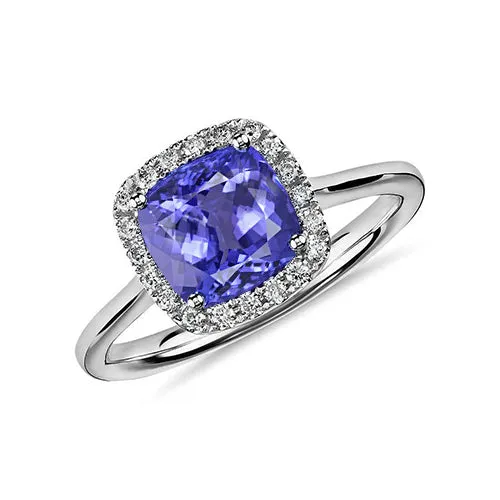 GB Rings Tanzanite And Natural Earth Mined Diamonds 775 Ct Ring 14K White Gold New GB Rings Tanzanite And Natural Earth Mined Diamonds 775 Ct Ring 14K White Gold New