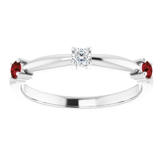 GB Rings Three Stone Ring 150 Carats Ruby White Gold 14K GB Rings Three Stone Ring 150 Carats Ruby White Gold 14K