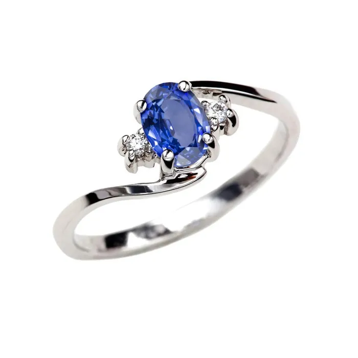 GB Rings Three Stone Sri Lanka Sapphire With Natural Earth Mined Diamonds Ring 170 Ct Gold 14K GB Rings Three Stone Sri Lanka Sapphire With Natural Earth Mined Diamonds Ring 170 Ct Gold 14K