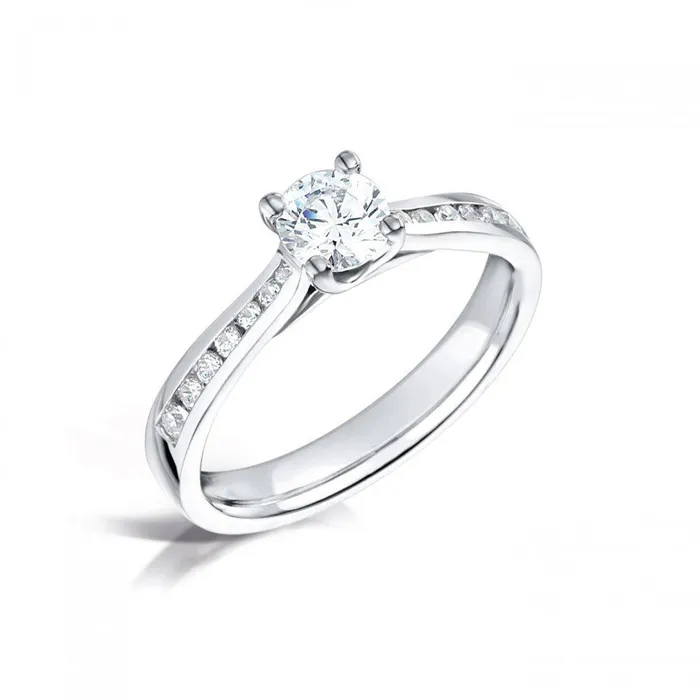 GB Rings White Gold 14K 220 Carats Natural Earth Mined Diamond Solitaire Ring With Accents GB Rings White Gold 14K 220 Carats Natural Earth Mined Diamond Solitaire Ring With Accents