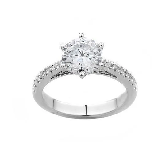 GB Round Shape Natural Earth Mined Diamond Solitaire Ring With Accents Gold Jewelry 125 Ct Rings GB Round Shape Natural Earth Mined Diamond Solitaire Ring With Accents Gold Jewelry 125 Ct Rings