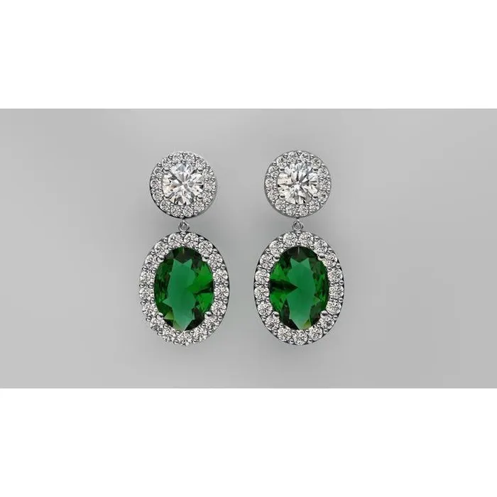 GB Women Dangle Earrings 1062 Carats Tourmaline With Natural Earth Mined Diamonds Gold 14K Earrings GB Women Dangle Earrings 1062 Carats Tourmaline With Natural Earth Mined Diamonds Gold 14K Earrings