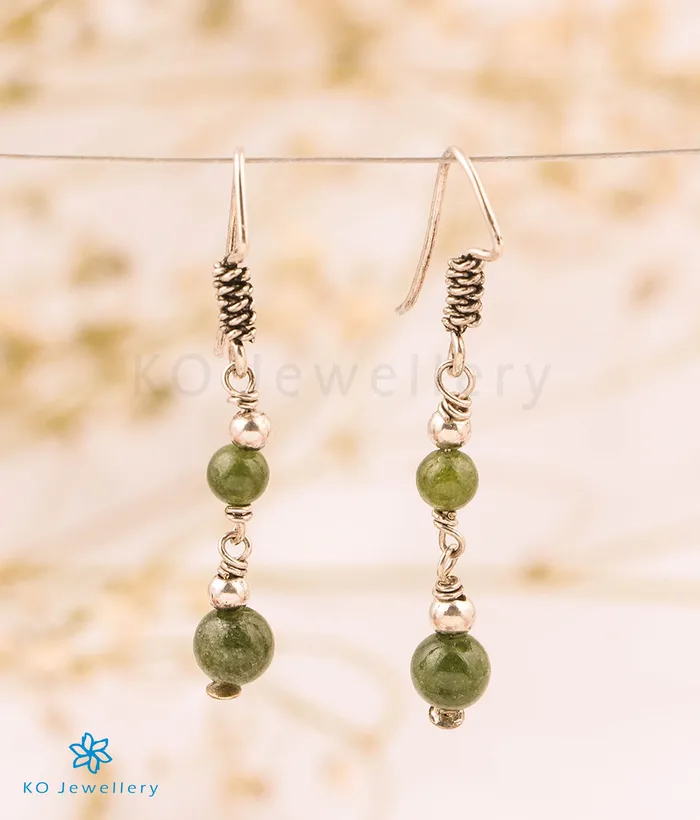 Gemstone Earrings The Green Onyx Silver Gemstone Earring