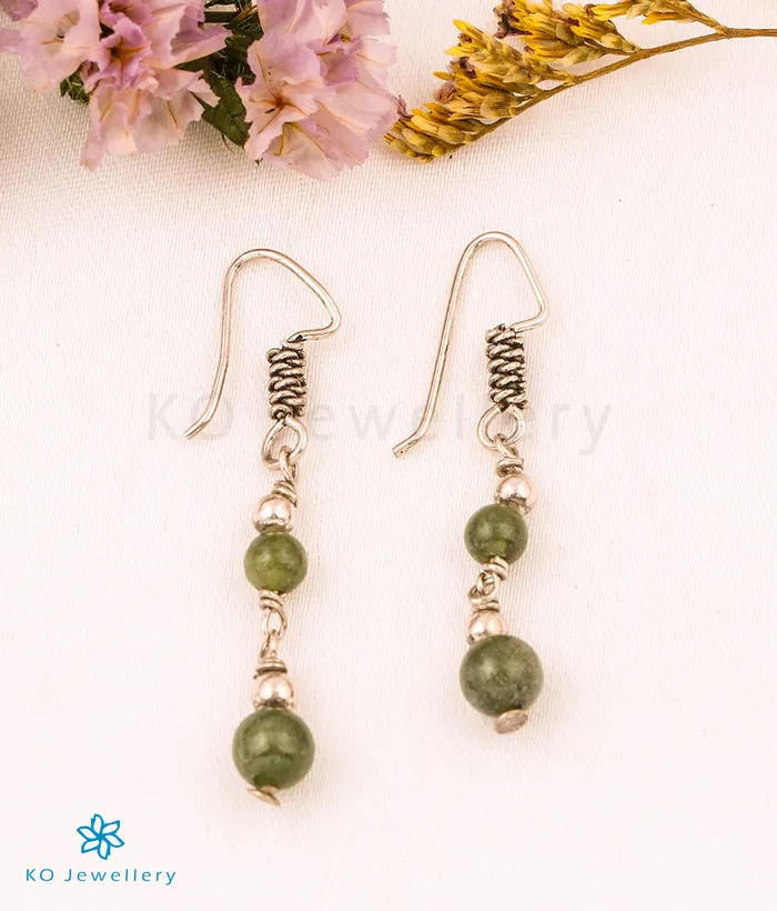 Gemstone Earrings The Green Onyx Silver Gemstone Earring